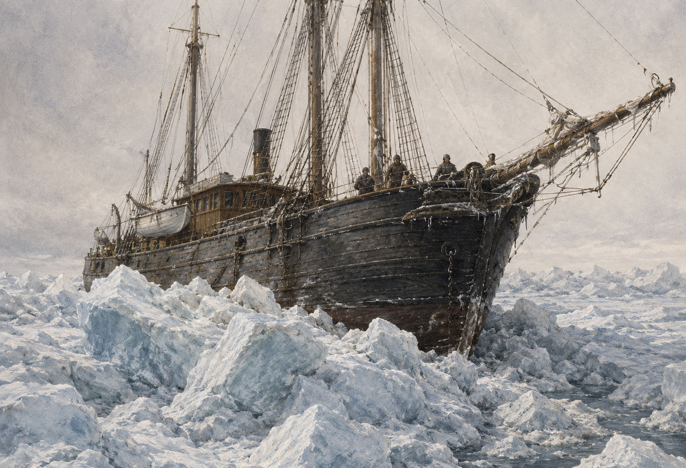 The Fram polar expedition ship demonstrates early Passive House principles with heavy insulation, triple-glazed windows, and an airtight design that minimized heat loss in the Arctic.