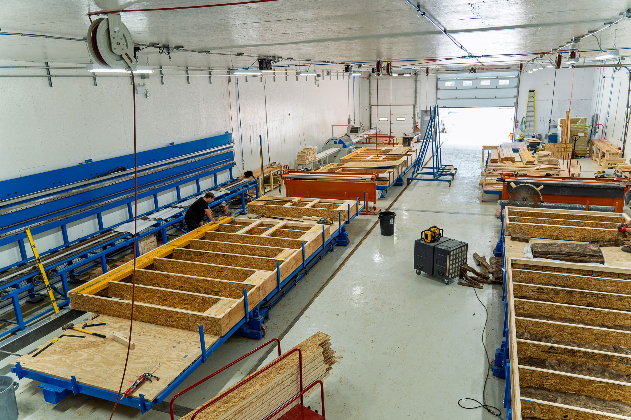 Factory floor, panel production line