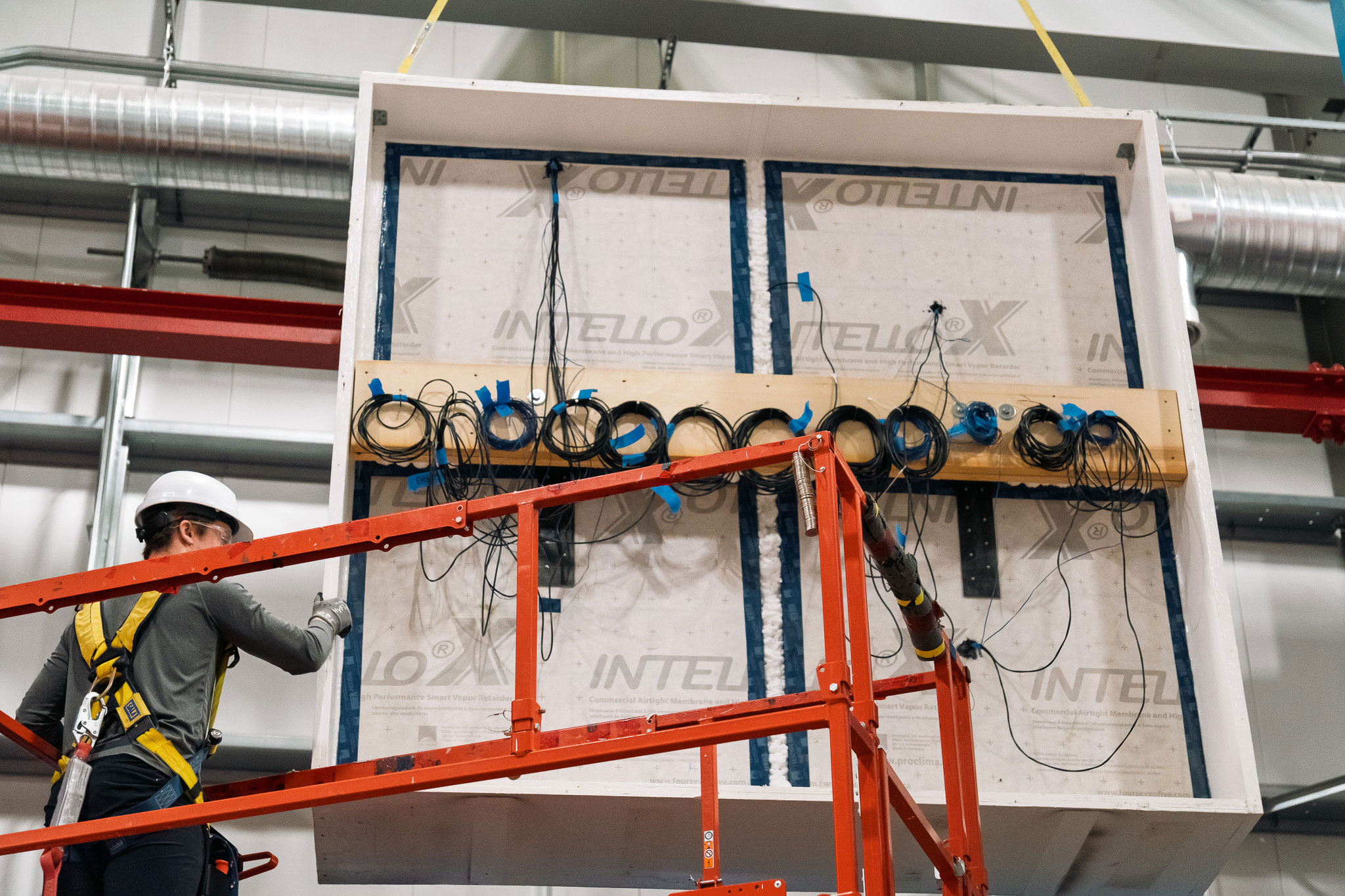 Panels prepped for testing, CABER
